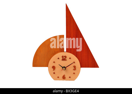 clock for home built in wood Stock Photo