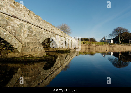 A bridge over Llyn Padarn, Llanberis Stock Photo