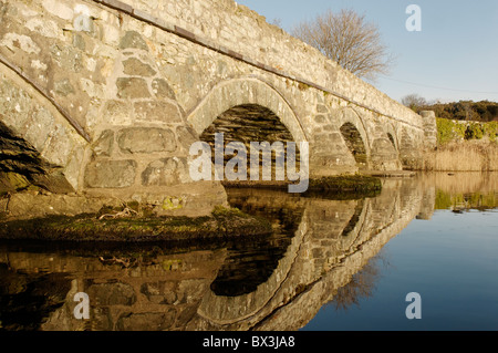 A bridge over Llyn Padarn, Llanberis Stock Photo