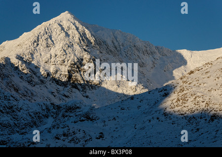 Snowdon at sunrise in winter Stock Photo