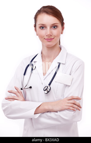Young woman doctor isolated on white background Stock Photo - Alamy