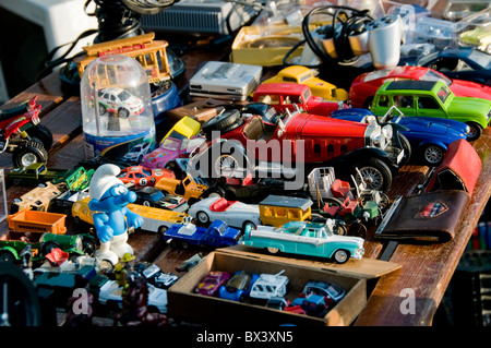 Paris, France - Detail, Children's Vintage Toys, Cars, Shopping, Outside, Public Flea Market,  All Collections owned or offered by Vendor Stock Photo