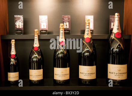 Moet and Chandon Champagne display, The Moet and Chandon House, Avenue de Champagne, Epernay, France Stock Photo