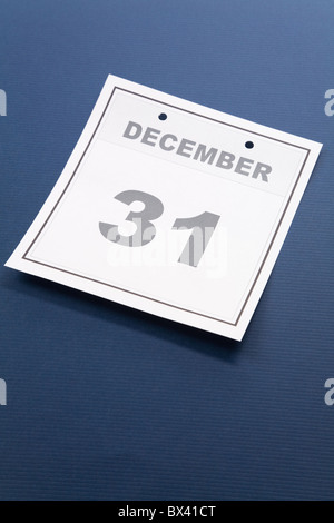 Last day of the year, calendar date December 31 for background Stock Photo