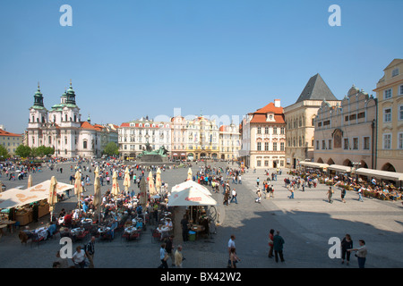 Czechia Prague Czeck Republic Europe Altstadter ring place person oldest part of the town Stock Photo