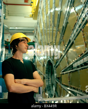 Professor Brian Cox at the CERN Large Hadron Collider near Geneva Stock Photo