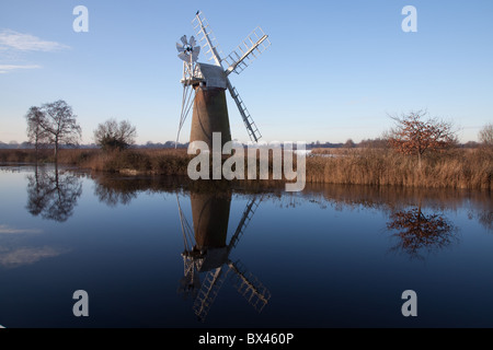 Turf Fen Mill at How Hill Ludham on the the River Ant, Broadland, Norfolk Stock Photo