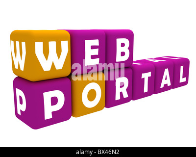 two colors of boxes written web portal Stock Photo