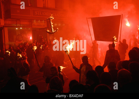 Lewes traditional bonfire parade to celebrate Guy Fawkes and bonfire ...