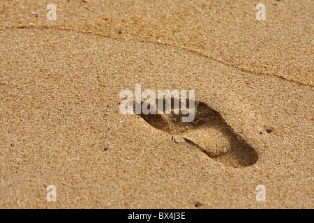 A footprint in the sand Stock Photo