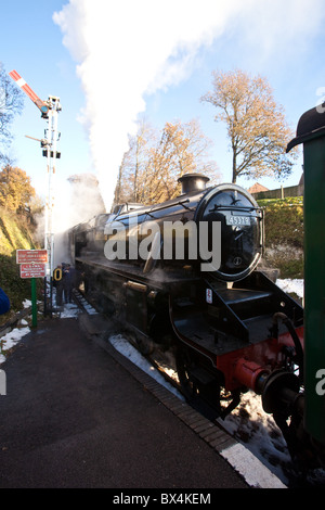 Santa express steam train on the watercress Line , Alresford, Hampshire, England, United Kingdom. Stock Photo