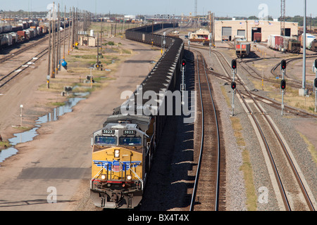 Coal Train in Union Pacific Railroad's Bailey Yard Stock Photo