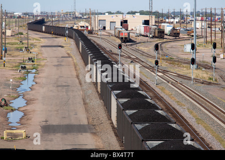 Coal Train in Union Pacific Railroad's Bailey Yard Stock Photo