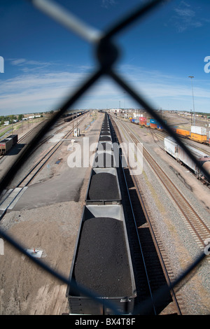 Coal Train in Union Pacific Railroad's Bailey Yard Stock Photo