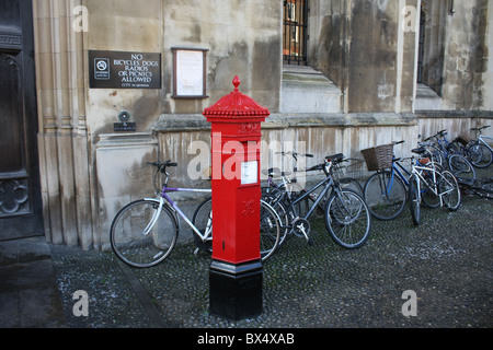 Post box outside King's College, Cambridge Stock Photo