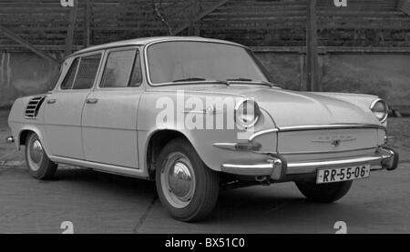 New model of Skoda 1000 MB is presented Mlada Boleslav car factory, Czechoslovakia, 1964. (CTK Photo / Karel Mevald) Stock Photo