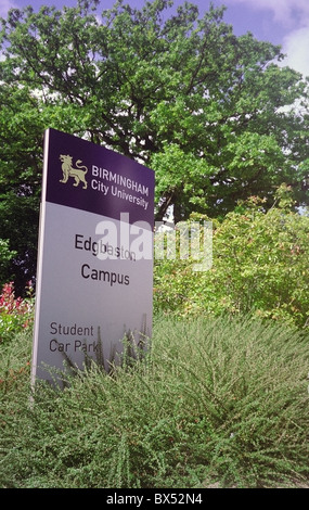 Sign for the Edgbaston Campus of Birmingham City University, Birmingham, West Midlands, England, UK Stock Photo