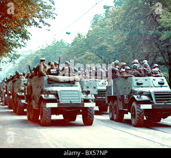 APC, soldiers, troops, Prague Stock Photo - Alamy