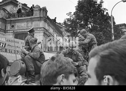 tank, protest, Brno Stock Photo