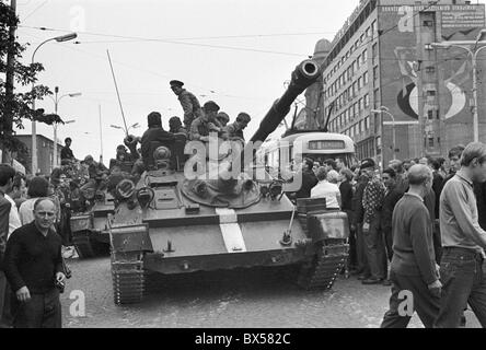 tank, protest, Brno Stock Photo