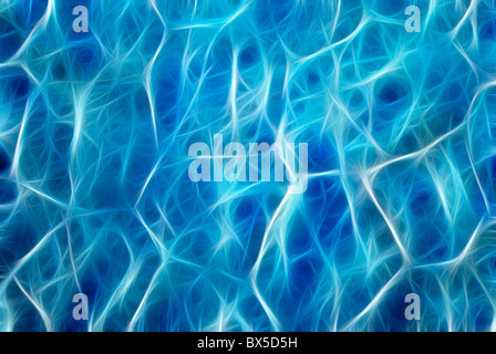 Abstract digitally rendered blue fractal energy background. Stock Photo