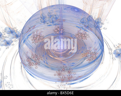 Digitally rendered high detailed blue sphere on white. Stock Photo