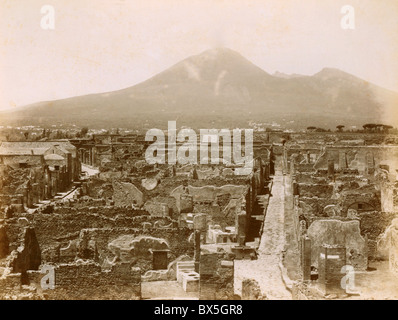 geography / travel, Italy, Pompeii, panoramic view of the excavated part, circa late 19th century, Additional-Rights-Clearences-Not Available