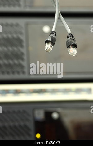 Two internet cables Stock Photo