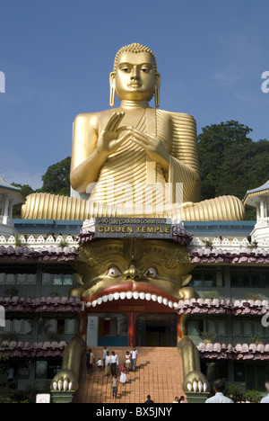 Golden Temple, with 30m high statue of Buddha, Dambulla, Sri Lanka, Asia Stock Photo