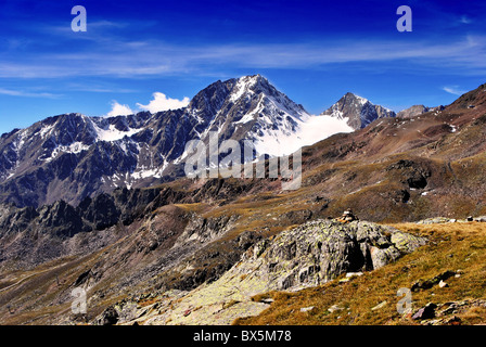 Dolomites landscape with mountain glaciers and wildlife park in Val Senales Stock Photo