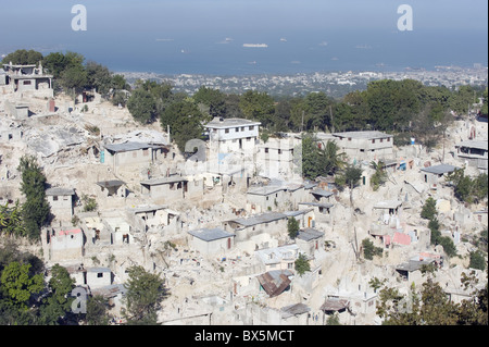 January 2010 earthquake damage in the slums, Port au Prince, Haiti, West Indies, Caribbean, Central America Stock Photo