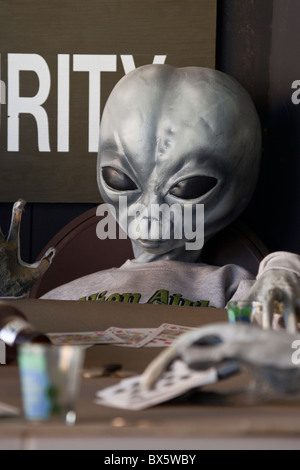 Display of aliens playing poker at Alien Zone and Area 51 Museum in ...