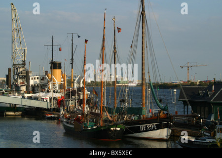 historic ships in the museum harbour Stock Photo