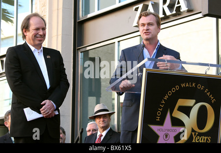 HANS ZIMMER CHRISTOPHER NOLAN HANS ZIMMER HONORED WITH A STAR ON THE HOLLYWOOD WALK OF FAME LOS ANGELES CALIFORNIA USA 08 Dec Stock Photo