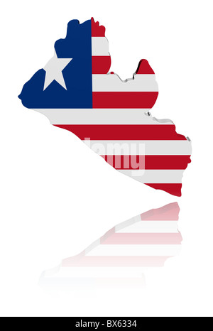 Liberian flag map Stock Photo - Alamy
