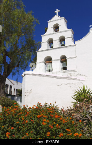 Bell tower at Mission Basilica San Diego de Alcala, San Diego, California, United States of America, North America Stock Photo