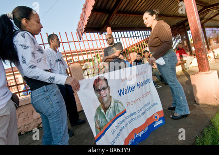 Supporters of a candidate , Municipal elections San José Costa Rica Stock Photo