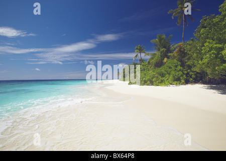 Tropical island and lagoon, Maldives, Indian Ocean, Asia Stock Photo