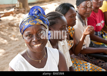 Women attend a community group meeting in Monrovia, Liberia, West Africa. Stock Photo