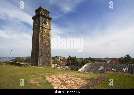 Clock tower in Galle Fort, UNESCO World Heritage Site, Galle, Sri Lanka, Asia Stock Photo