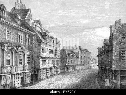 Historic Mardol Street in Shrewsbury, Shropshire, England, UK Stock ...