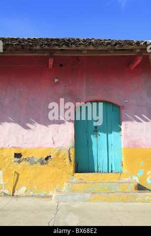 Colorful colonial architecture, Granada, Nicaragua, Central America Stock Photo