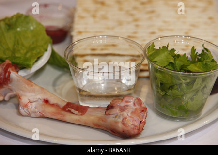 Passover celebration dishes, Paris, France, Europe Stock Photo