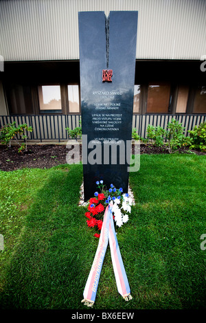 Ryszard Siwiec monument Stock Photo