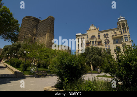 Maiden Tower in the center of the Old City of Baku, UNESCO World Heritage Site, Azerbaijan, Central Asia, Asia Stock Photo