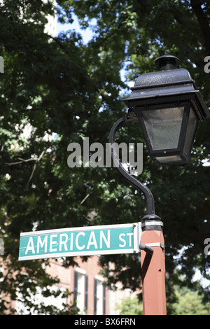 Sign for American Street in Philadelphia, Pennsylvania, United States of America, North America Stock Photo