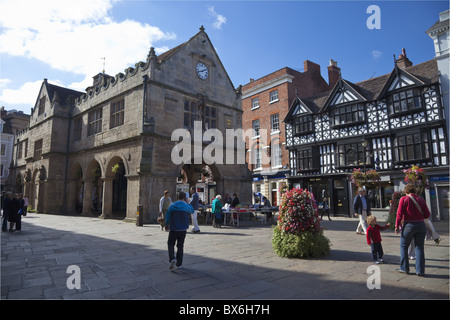 Shrewsbury, the Old Market Hall in the Market Square, Shropshire Stock ...