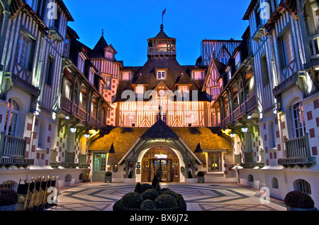 Normandy Barriere Hotel in the evening, Deauville, Normandy, France Stock Photo