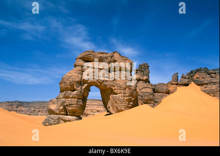 Afzgar Arch, Akakus, Sahara desert, Fezzan, Libya, North Africa, Africa Stock Photo