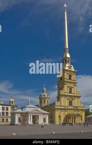 The Peter and Paul Cathedral on the Fortress Island, River Neva, St. Petersburg, Russia, Europe Stock Photo